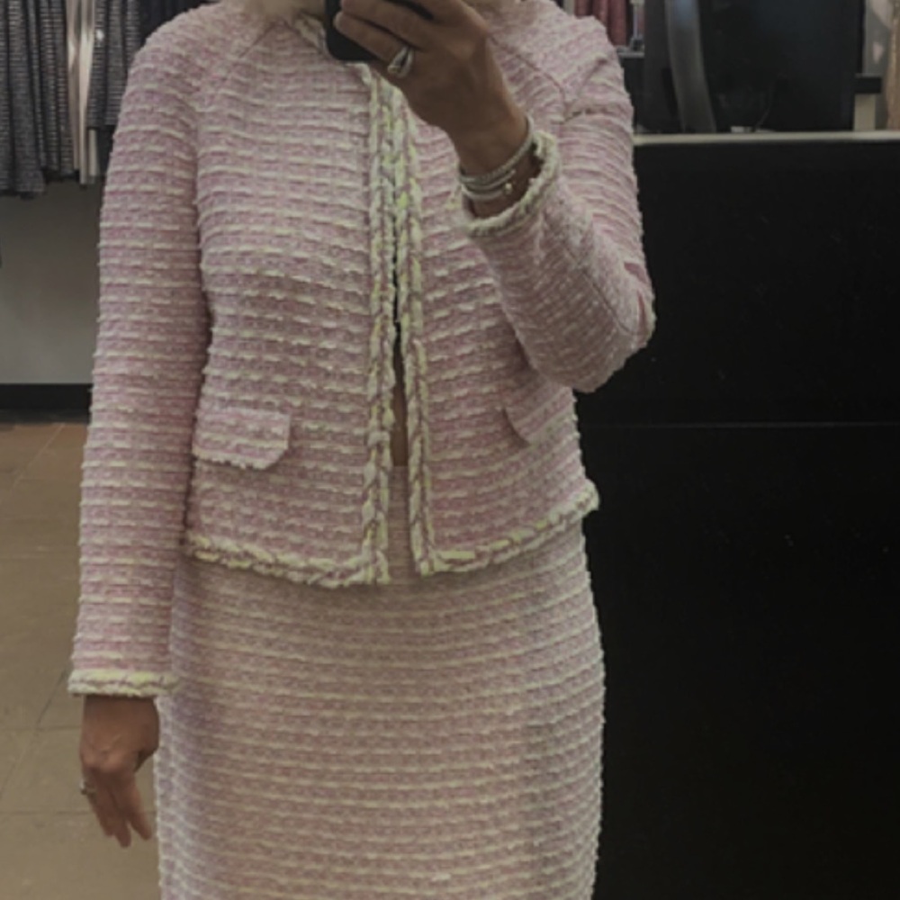 🌺🌺🌺Pink Tweed Skirt Suit plus dress